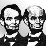 Lincoln with and without hair